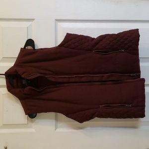 Burgundy puff vest
